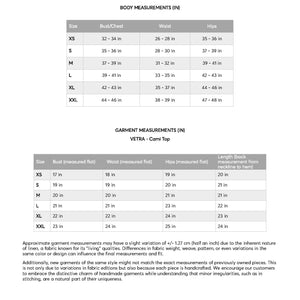 a table that shows the measurements