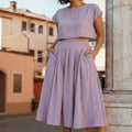 High-Waisted Midi Skirt - NAOMI